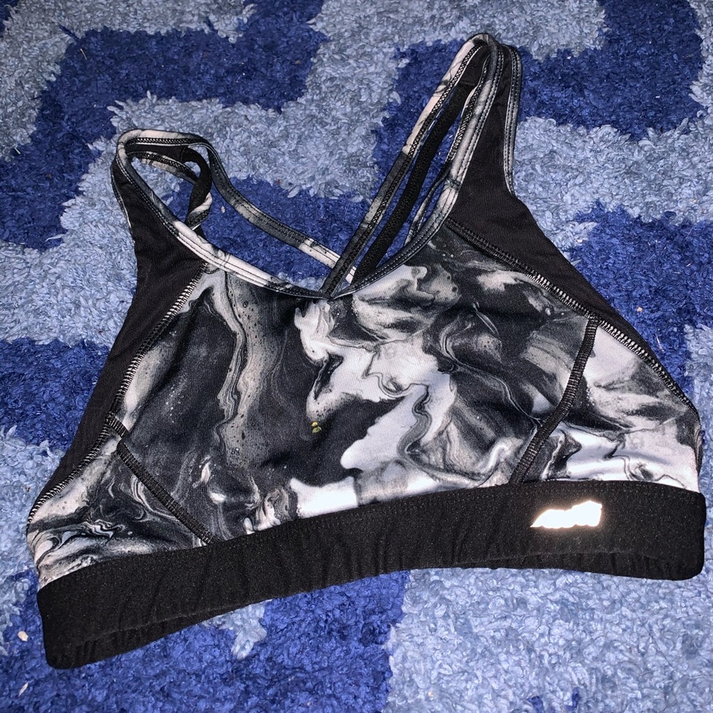 AVIA BLACK MARBLE SPORTS BRA